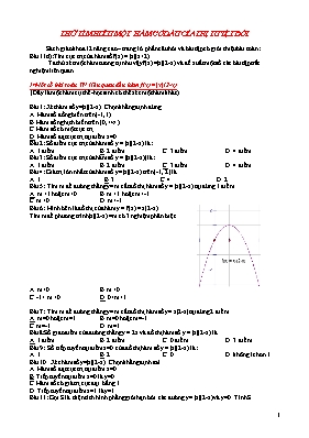 Một số bài toán trắc nghiệm về Hàm số có dấu giá trị tuyệt đối